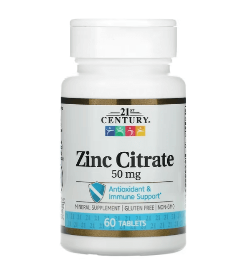 21 Century - Zinc Citrate 50 MG - 60 Tablets