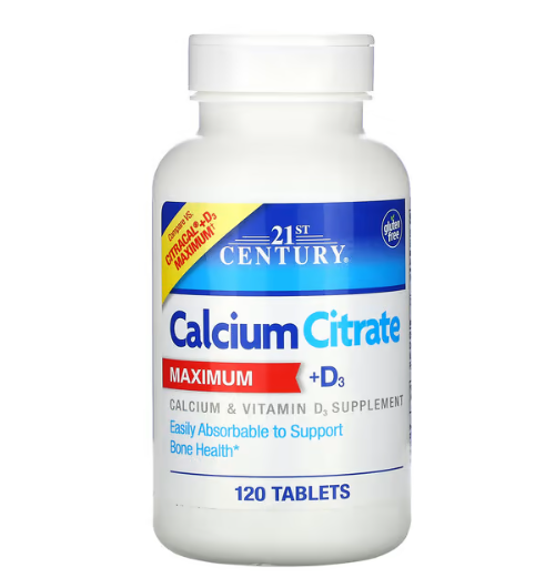 21 Century - Maximum Calcium Citrate + D3 - 120 Tablets