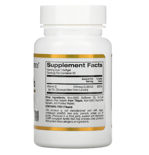 California Gold - Vitamin D3 5,000 IU - 90 Capsules