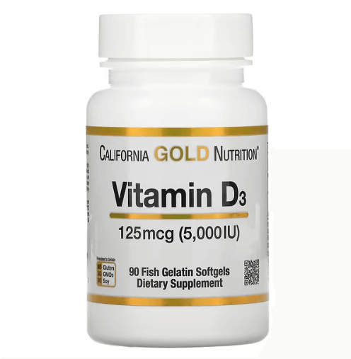 California Gold - Vitamina D3 5.000 IU - 90 Cápsulas