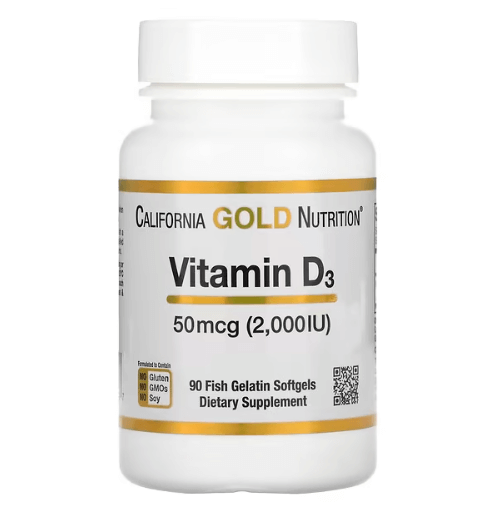 California Gold - Vitamin D3 2,000 IU - 90 Capsules