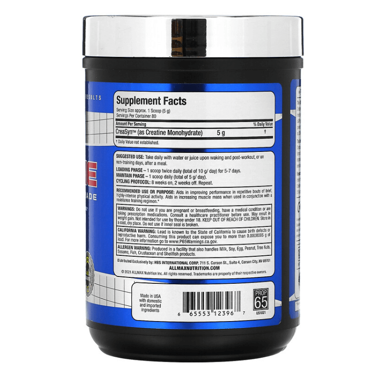 ALLMAX - Creatina 100% Micronizada Pura em Pó - 400 g