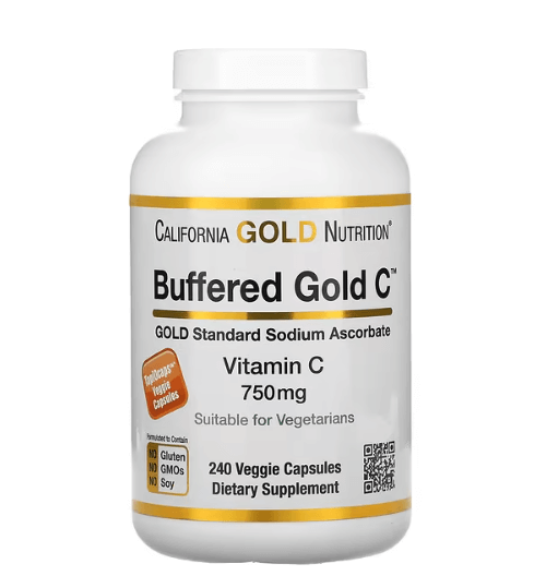 California Gold - Sódio Vitamina C com Ascorbato de Sódio  750 MG - 240 Cápsulas