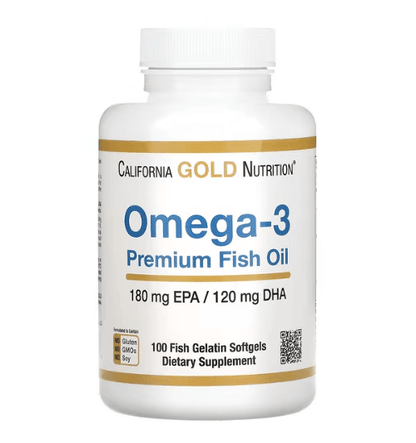 California Gold - Ômega 3 Óleo de Peixe Premium 180 EPA - 100 Cápsulas