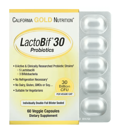 California Gold - Probiotics 30 Billion CFU - 60 Capsules