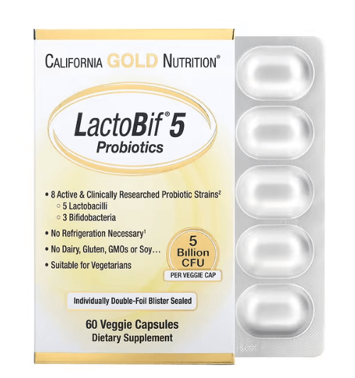 California Gold - Probiotics 5 Billion CFU - 60 Capsules