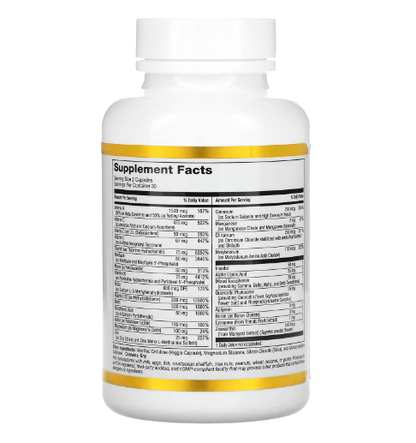 California Gold - Multivitaminas com Mineral - Alta Potência - 60 Cápsulas