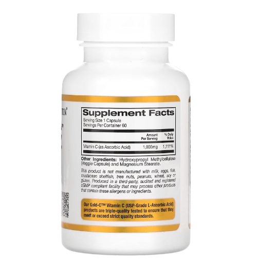 California Gold - Vitamina C 1000 MG - 60 Cápsulas