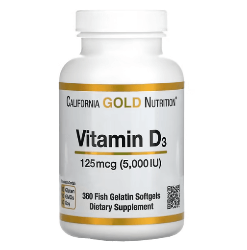 California Gold - Vitamina D3 - 5.000 IU - 360 Cápsulas