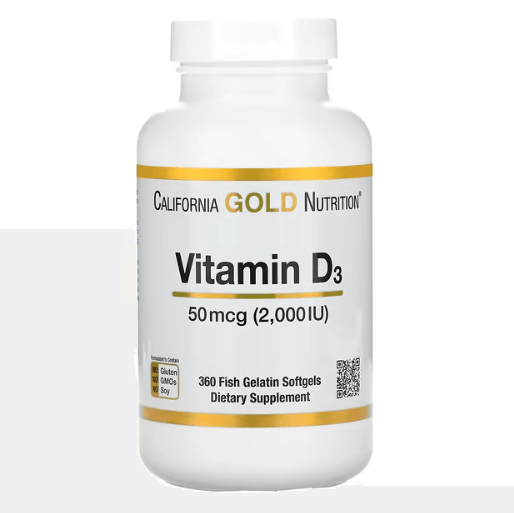 California Gold - Vitamina D3 - 2.000 IU - 360 Cápsulas Softgel