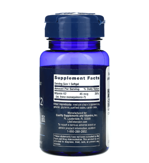 Life Extension - Vitamina K 45 MCG - 90 Cápsulas