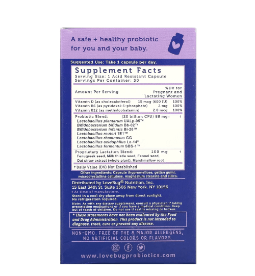 Lovebug P. - Postnatal Probiotics 20 Billion CFU - 30 Units