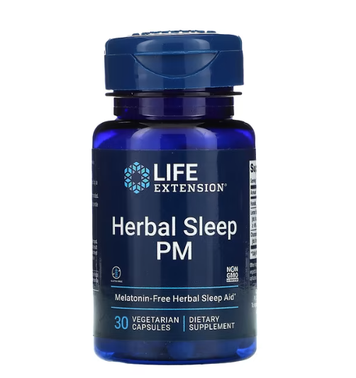 Life Extension	 - Melatonina Herbal Sleep PM - 30 Cápsulas