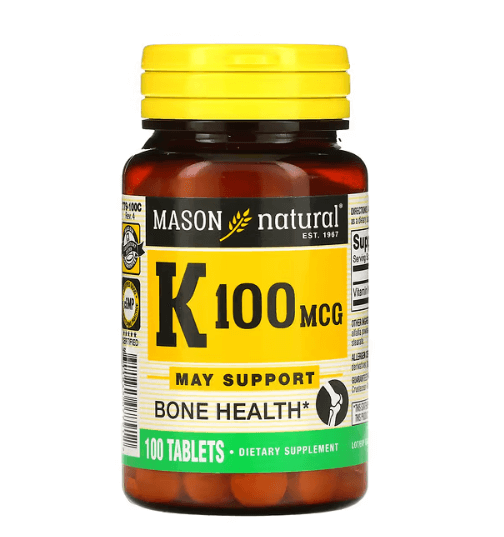 Mason Natural - Vitamina K 100 MCG - 100 Comprimidos