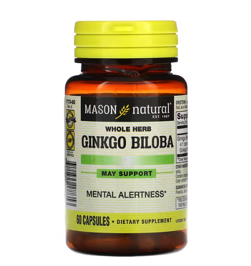 Mason Natural - Ginkgo Biloba Erva Integral - 60 Comprimidos