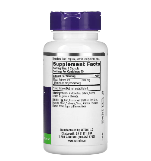 Natrol - Maca Saúde Masculina 500 MG - 60 Cápsulas