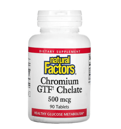 Natural Factors - Quelato de Cromo 500 MG - 90 Comprimidos