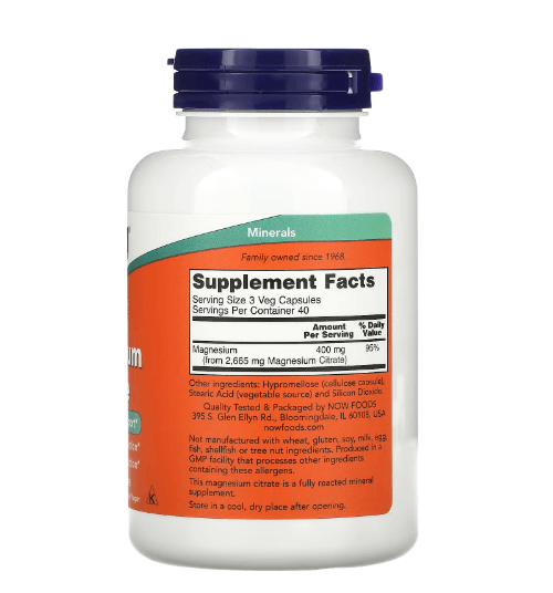 Now - Magnesium Citrate - 120 Capsules