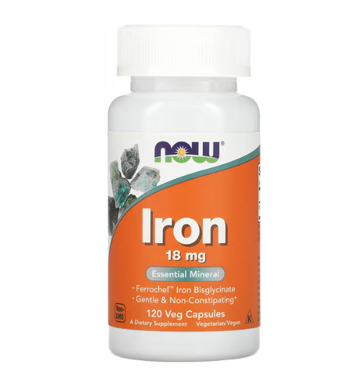 Now - Iron 18 MG - 120 Capsules