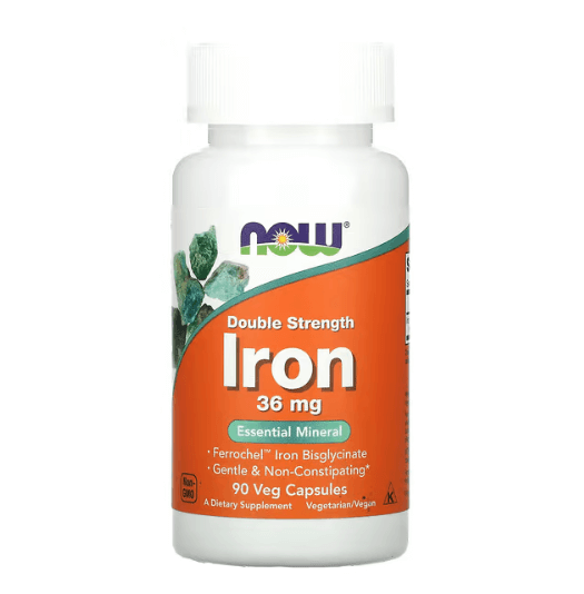 Now - Iron 36 MG - 90 Capsules