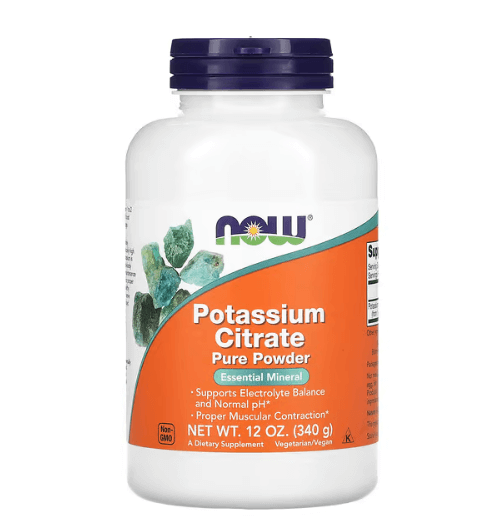 Now - Pure Potassium Citrate Powder - 340 G