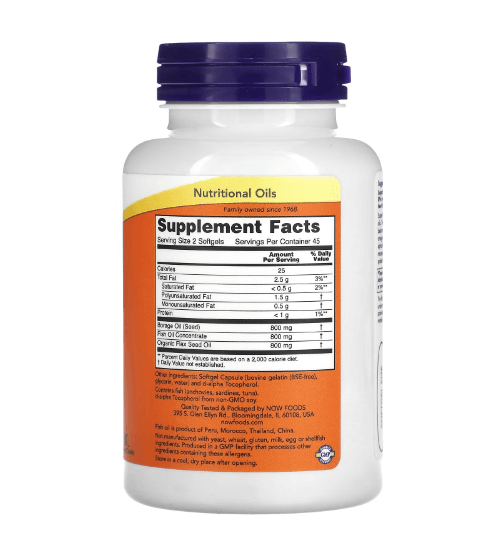 Now - Omega 3-6-9 Super 1,200 MG - 90 Capsules