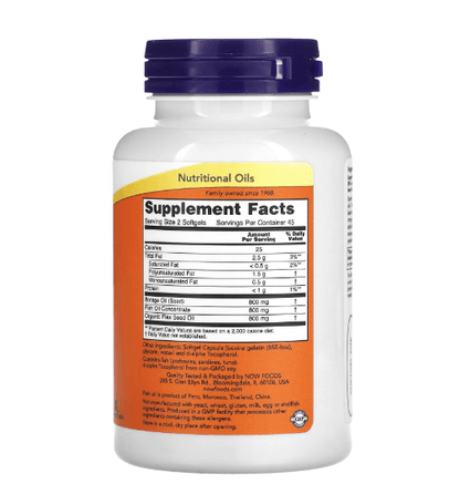 Now - Omega 3-6-9 Super 1,200 MG - 90 Capsules