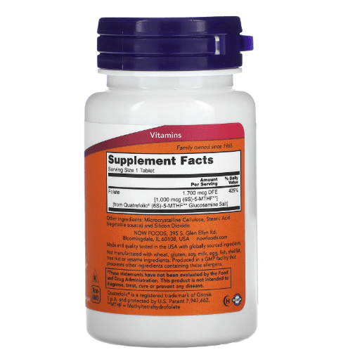 Now - Vitamin B9 1,000 MCG - 90 Tablets