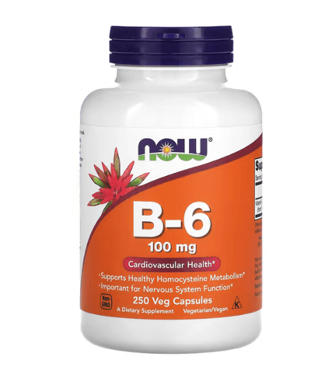 Now - Vitamina B6 100 MG - 250 Cápsulas