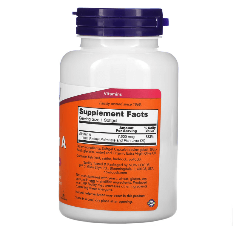 Now - Vitamin A 25,000 IU - 250 Softgels