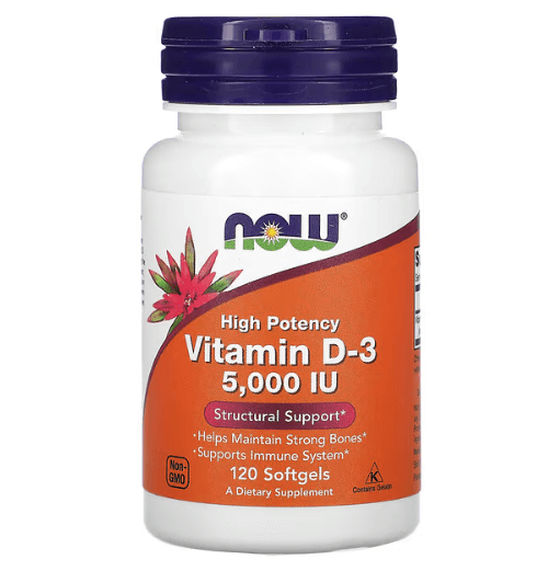 Now - High Potency Vitamin D3 5,000 IU - 120 Capsules