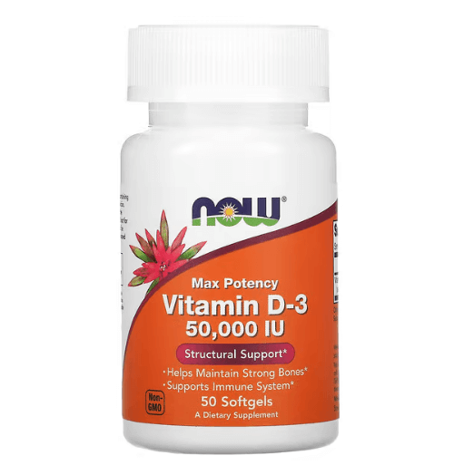 Now - Vitamina D3 Alta Potência 50.000 IU - 50 Cápsulas