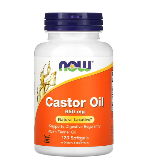 Now - Castor Oil 600 MG - 120 Capsules