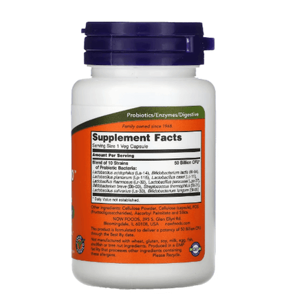 Now - Probiotics 50 Billion CFU - 50 Capsules