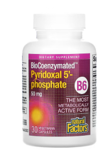 Natural Factors - Vitamina B6  50 MG - 30 Cápsulas