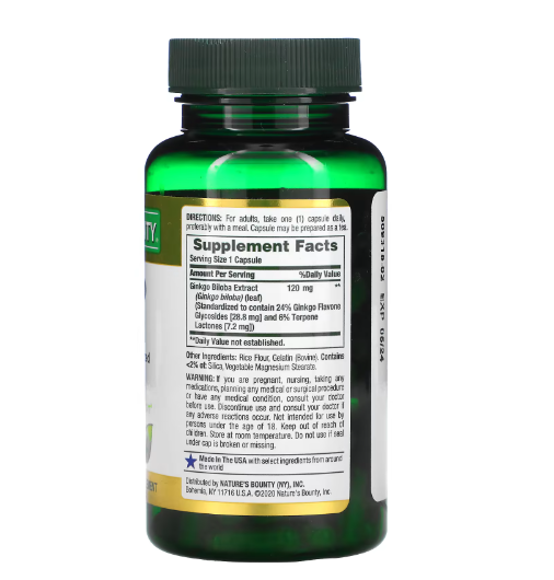 Nature's Bount - Ginkgo Biloba Extrato 120 MG - 100 Cápsulas