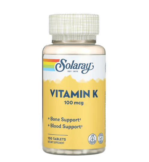 Solaray - Vitamina K 100 MCG - 100 Comprimidos