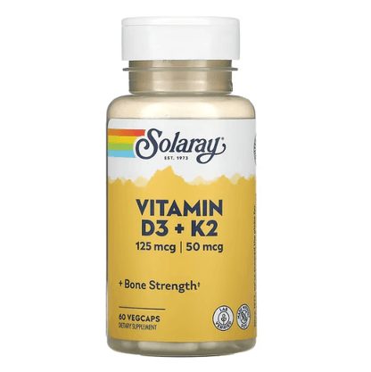 Solaray - Vitaminas D3 + K12 - 60 Cápsulas