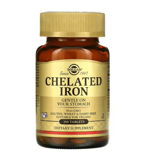 Solgar - Chelated Iron - 100 Tablets