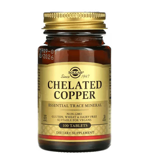 Solgar - Chelated Copper - 100 Tablets