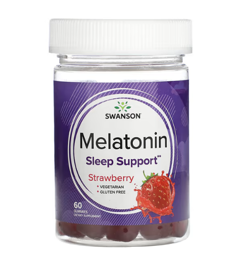 Swanson - Melatonin Strawberry Flavor - 60 Gummies