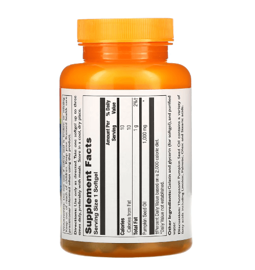 THOMPSON - ÓLEO DE SEMENTE DE ABÓBORA 1000 MG - 60 Cápsulas