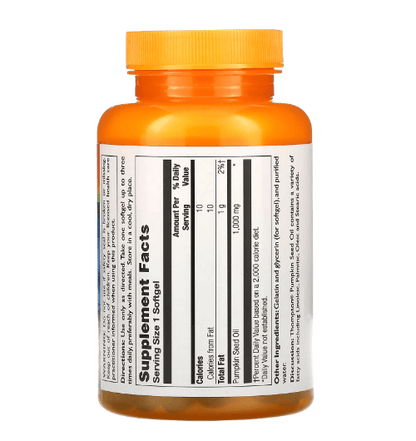 THOMPSON - ÓLEO DE SEMENTE DE ABÓBORA 1000 MG - 60 Cápsulas