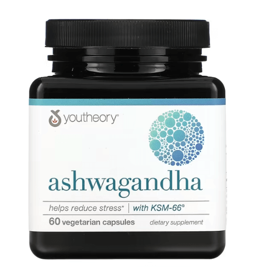 Youtheory - Ashwagandha Redução de Estresse - 60 Cápsulas